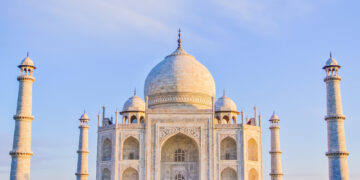 The Majestic Minarets of the Taj Mahal